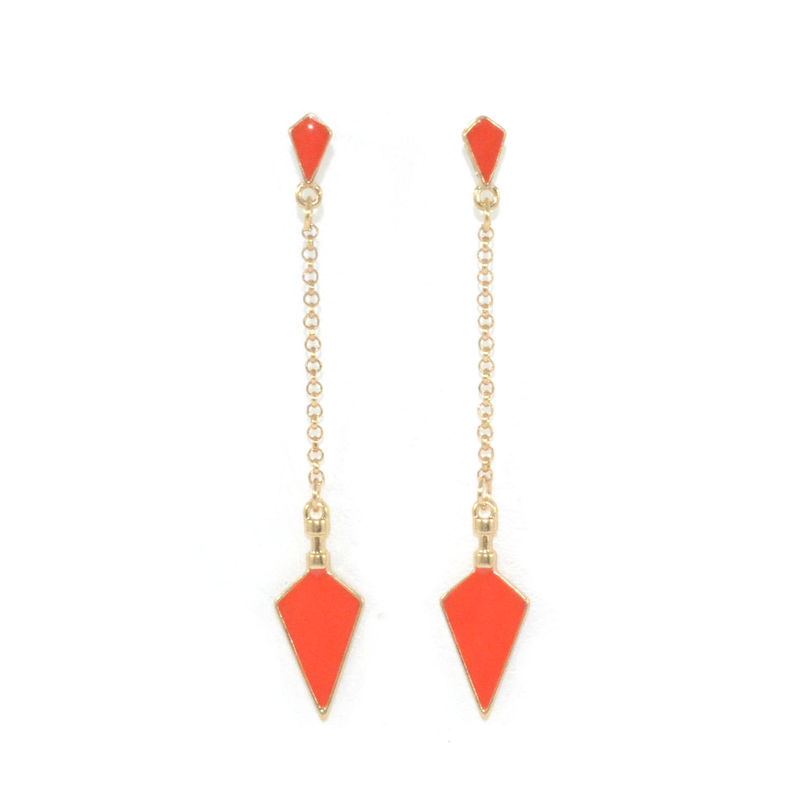 DOUBLE RHOMBUS CHAIN DROP EARRINGS - product image  