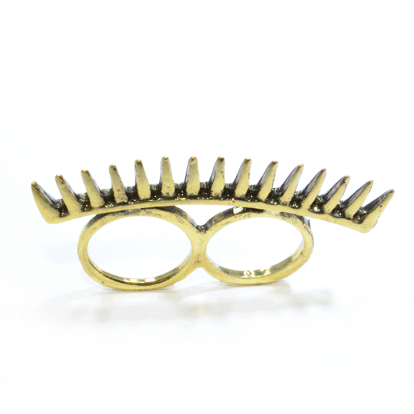 DOUBLE FINGER SPIKE RING - product image  