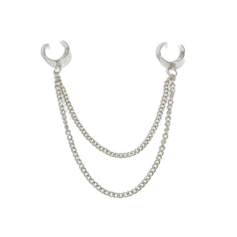 DOUBLE,CUFF,AND,CHAIN,EARRING