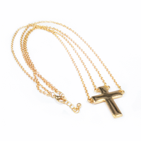 DOUBLE,CHAINS,CROSS,NECKLACE