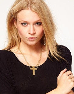 DOUBLE CHAINS CROSS NECKLACE - product image  