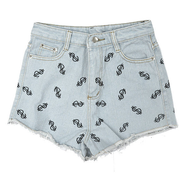 DENIM DOLLAR PATTERN SHORTS - product image  