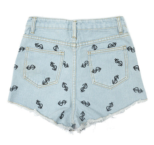DENIM DOLLAR PATTERN SHORTS - product image  