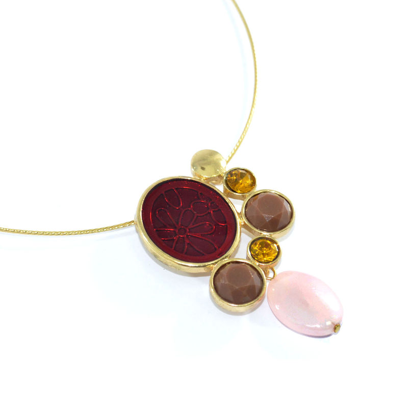 CRYSTALS PENDANT WITH GEM NECKLACE - product image  