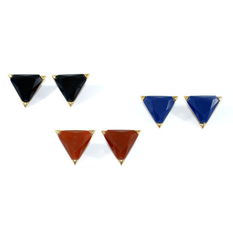 CRYSTAL,TRIANGLE,EARRINGS