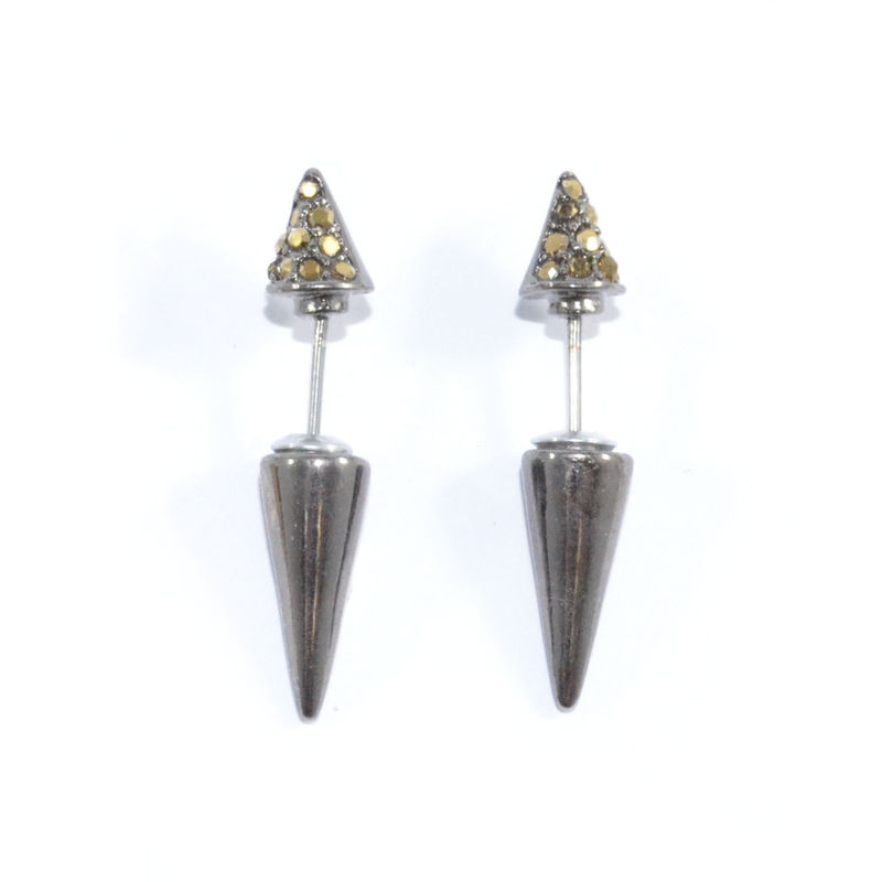 CRYSTAL METALLIC SPIKE EARRINGS - product image  