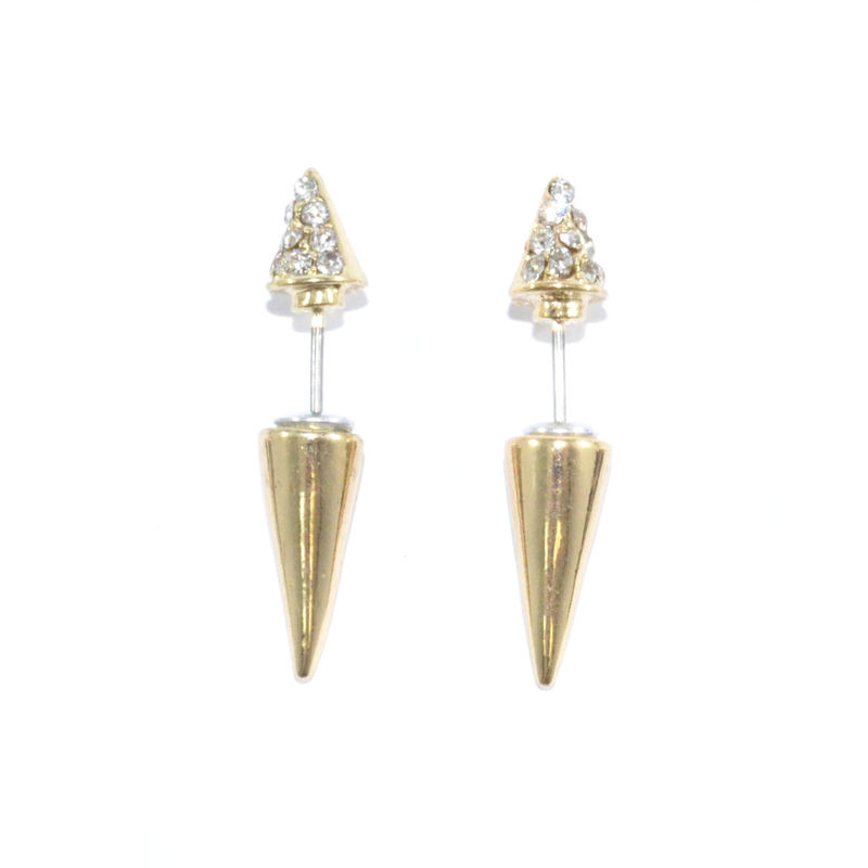 CRYSTAL METALLIC SPIKE EARRINGS - product image  
