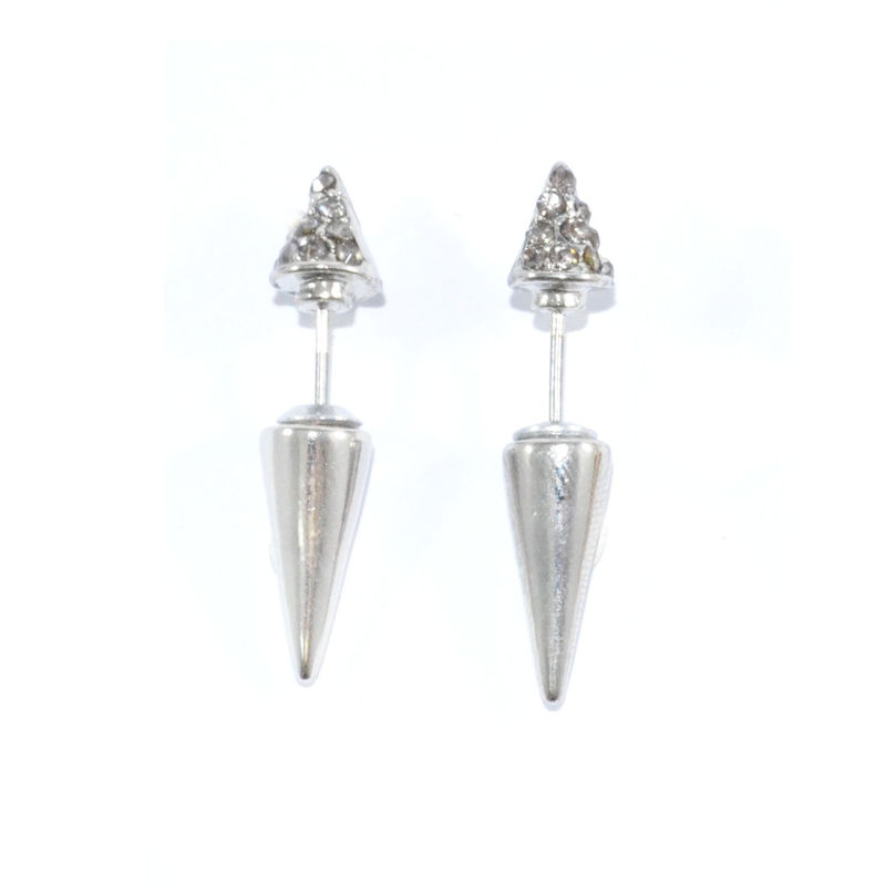 CRYSTAL METALLIC SPIKE EARRINGS - product image  
