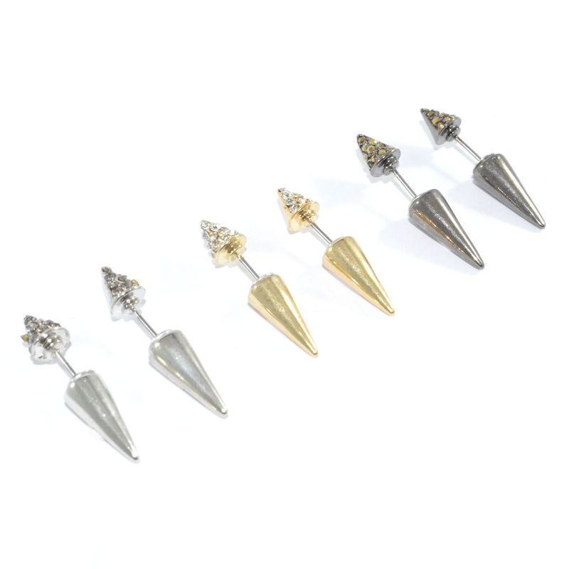 CRYSTAL METALLIC SPIKE EARRINGS - product image  