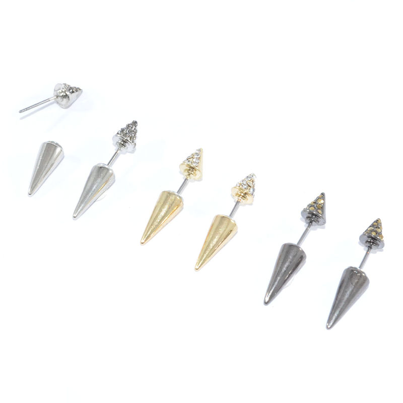 CRYSTAL METALLIC SPIKE EARRINGS - product image  