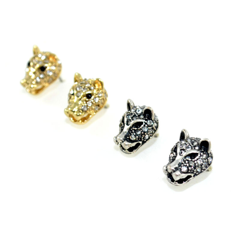 CRYSTAL LEOPARD EARRINGS - product image  