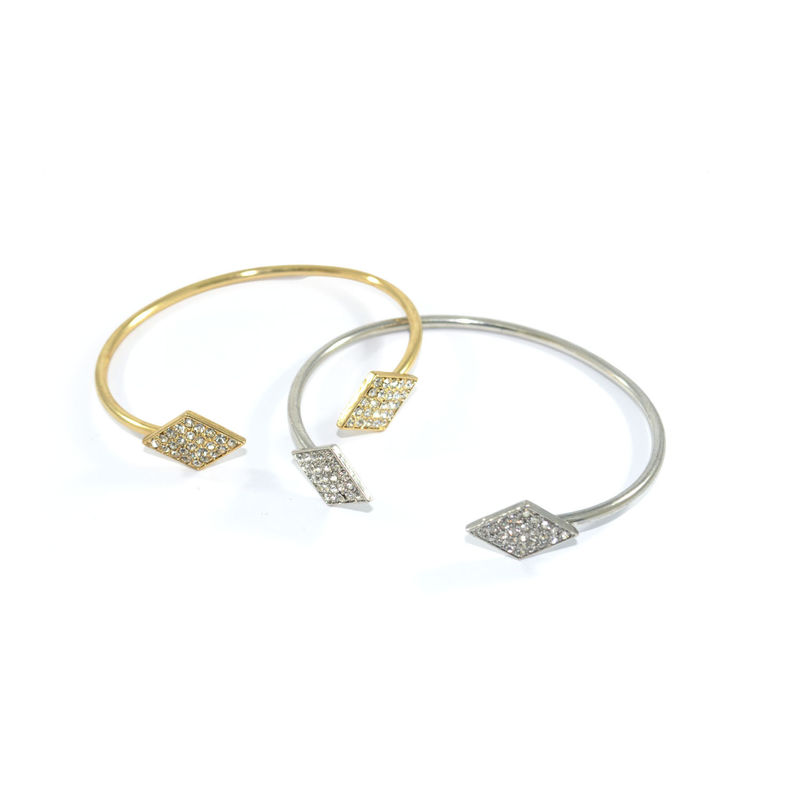 CRYSTAL DOUBLE RHOMBUS BANGLE - product image  