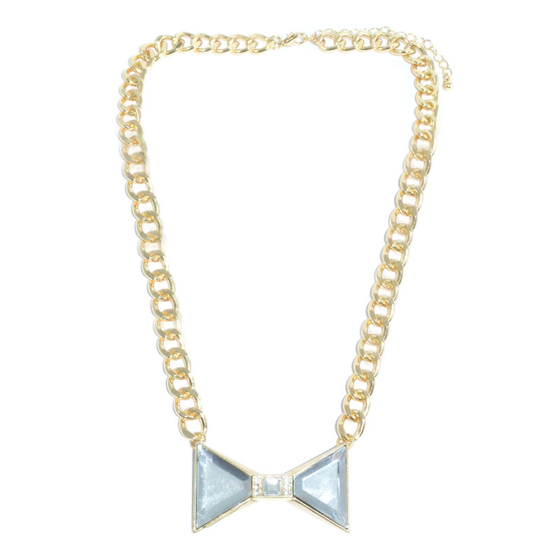 CRYSTAL BOW WITH CHAIN NECKLACE - product image  