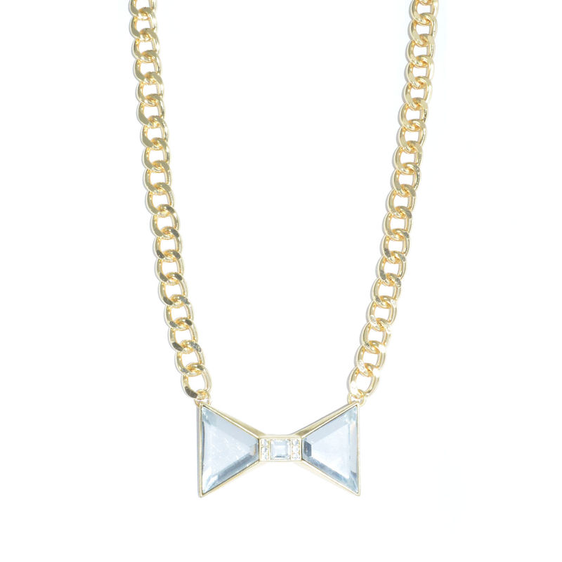 CRYSTAL BOW WITH CHAIN NECKLACE - product image  