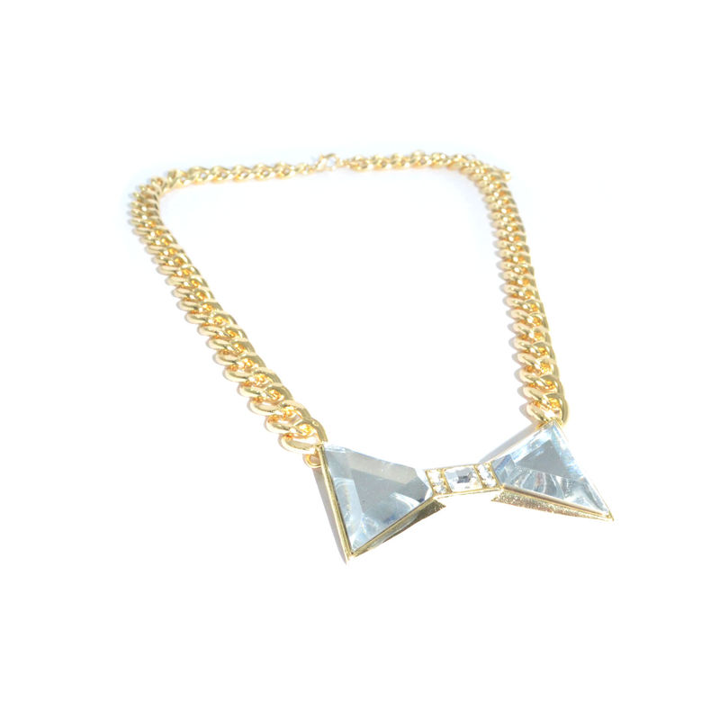 CRYSTAL BOW WITH CHAIN NECKLACE - product image  