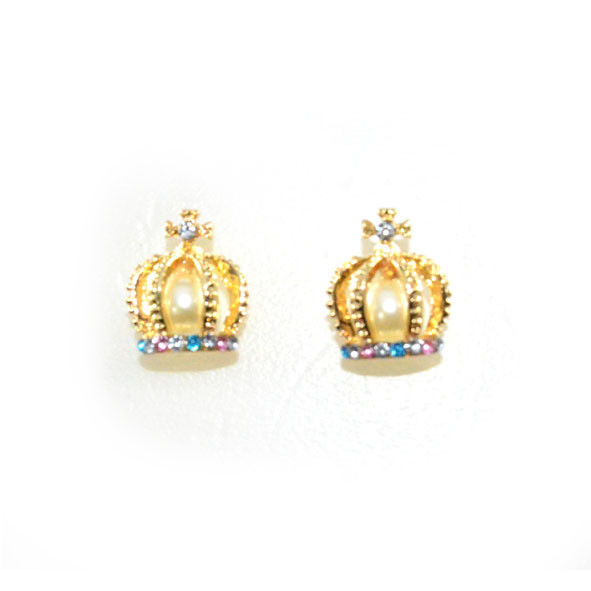 CROWN AND PEARL EARRINGS - product image  