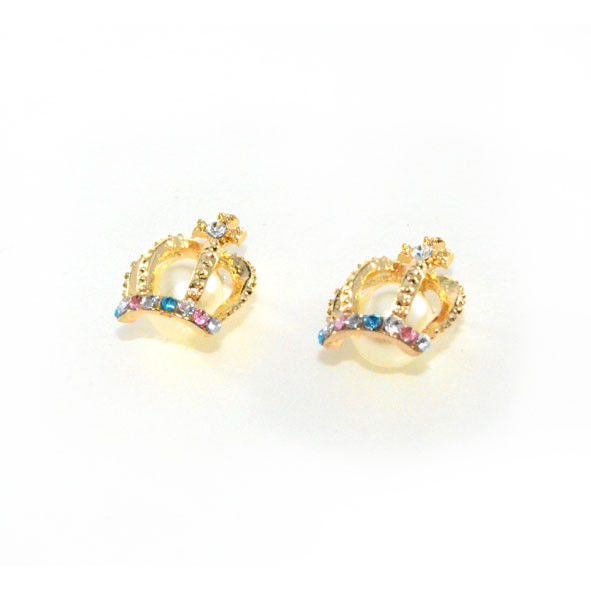 CROWN AND PEARL EARRINGS - product image  