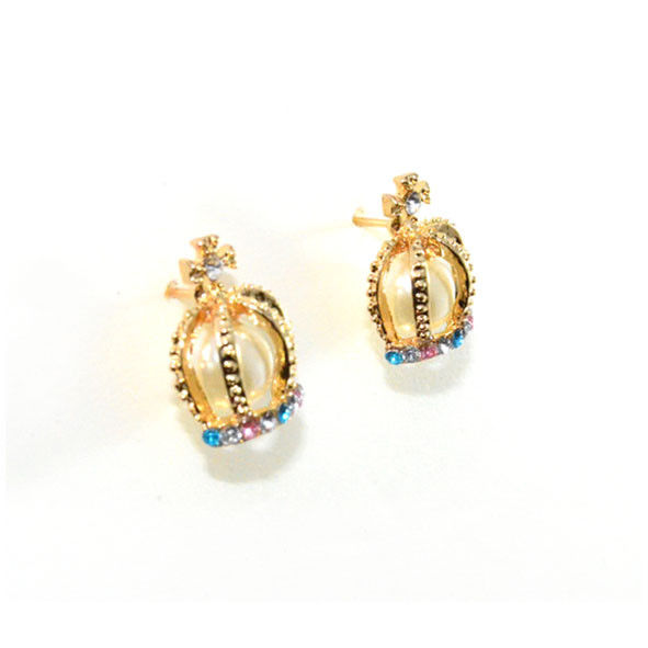 CROWN AND PEARL EARRINGS - product image  