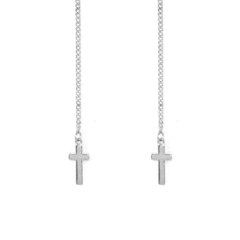CROSS WITH CHAIN EARRINGS - product image  