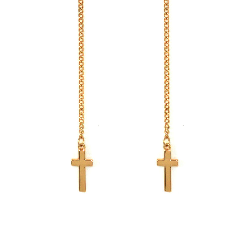 CROSS WITH CHAIN EARRINGS - product image  