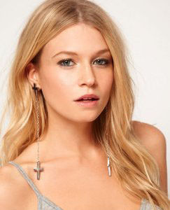 CROSS WITH CHAIN EARRINGS - product image  