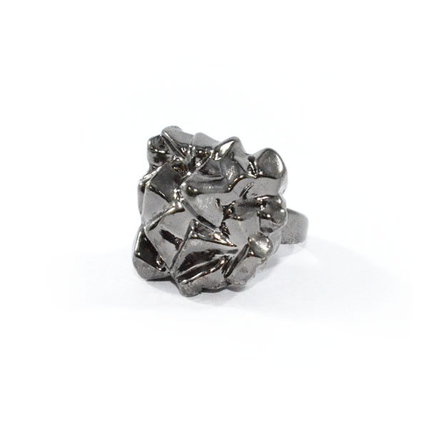 SHINY METAL IRREGULAR SURFACE RING - product image  