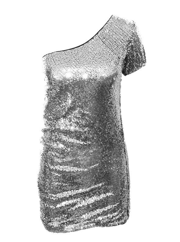 SEQUIN PARTY DRESS SILVER - product image  