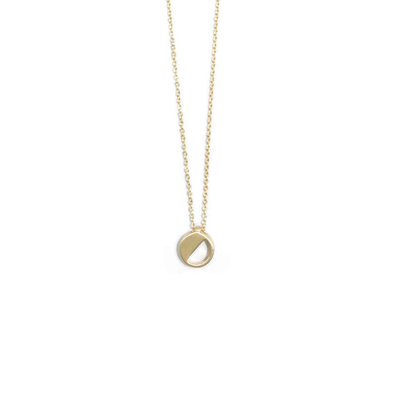 SEMI HOLLOW CIRCLE PENDANT NECKLACE - product image  