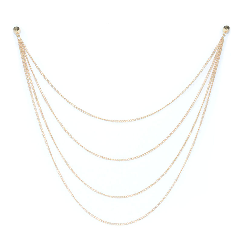 ROUND PYRAMID STUD MULTI CHAIN EARRING - product image  