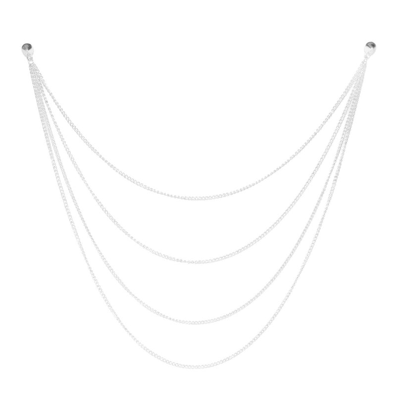 ROUND PYRAMID STUD MULTI CHAIN EARRING - product image  