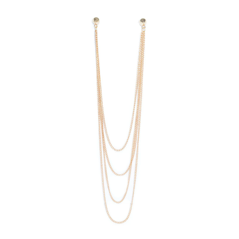 ROUND PYRAMID STUD MULTI CHAIN EARRING - product image  