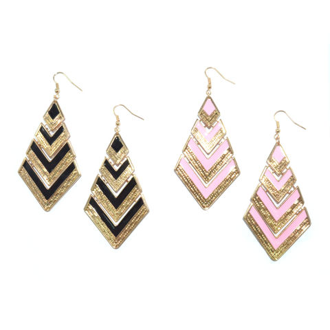 RHOMBUS,LAYER,DROP,EARRINGS