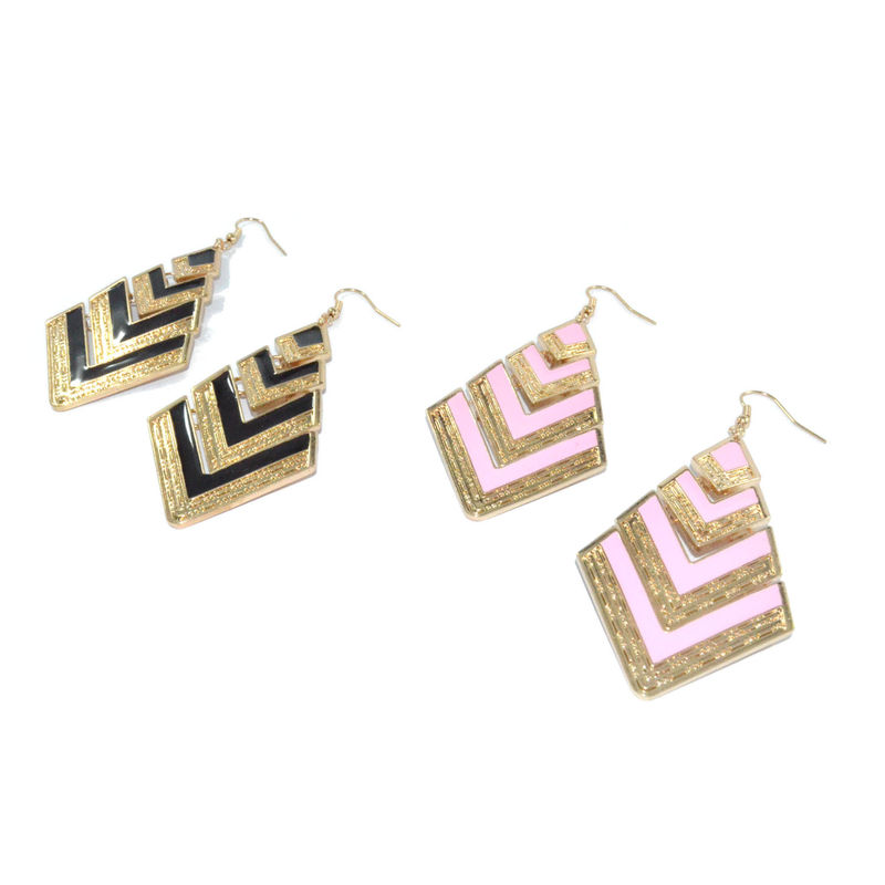 RHOMBUS LAYER DROP EARRINGS - product image  