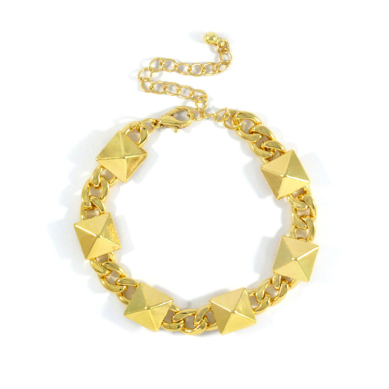 PYRAMID STUD CHAIN BRACELET - product image  