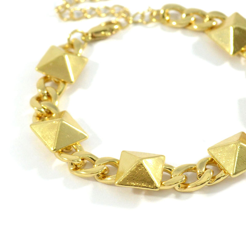 PYRAMID STUD CHAIN BRACELET - product image  