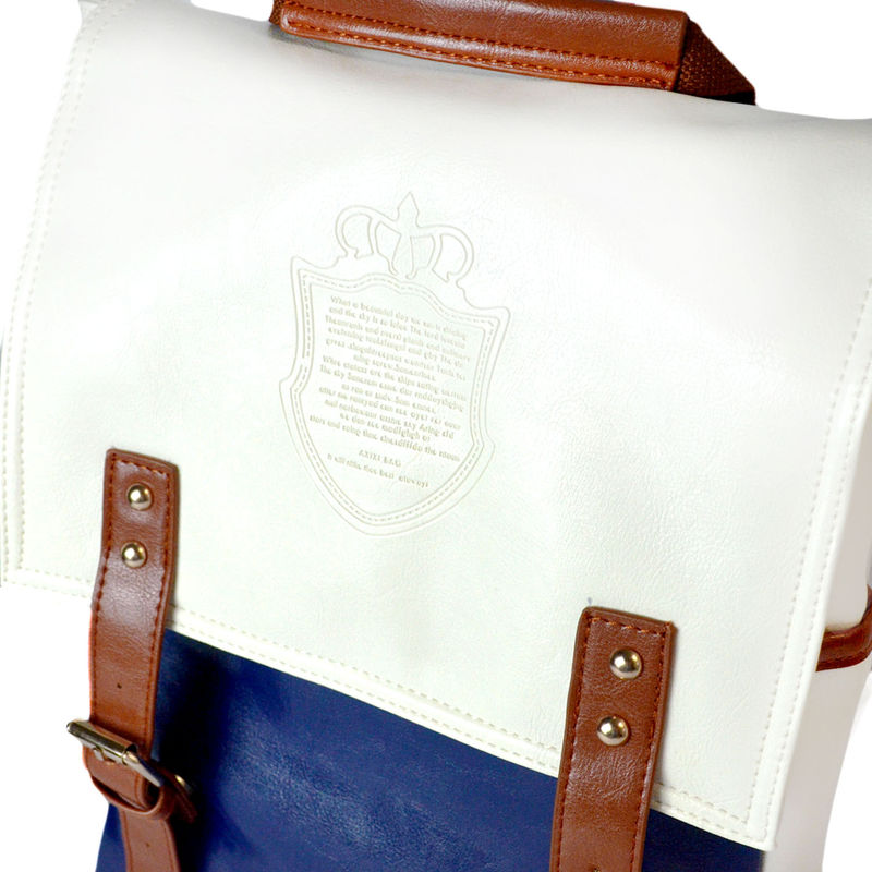 PU LEATHER TWO TONE BACKPACK - product image  