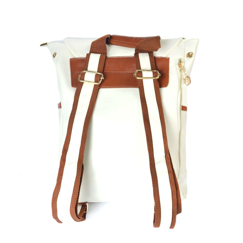 PU LEATHER TWO TONE BACKPACK - product image  