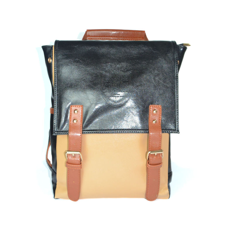 PU LEATHER TWO TONE BACKPACK - product image  