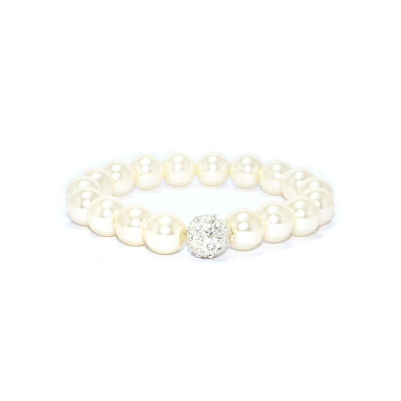 PEARLS WITH CRYSTAL BEAD BRACELET - product image  