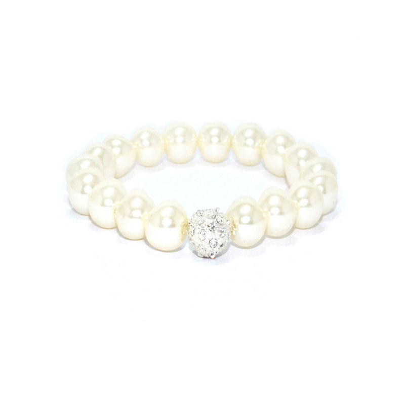 PEARLS WITH CRYSTAL BEAD BRACELET - product image  
