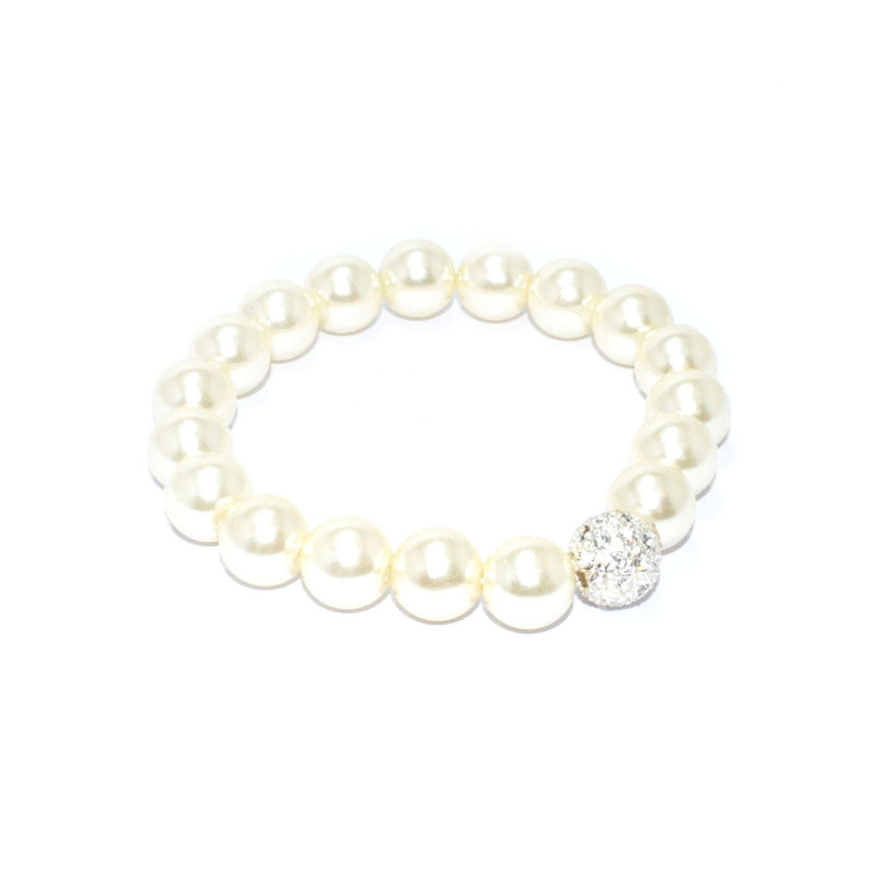 PEARLS WITH CRYSTAL BEAD BRACELET - product image  