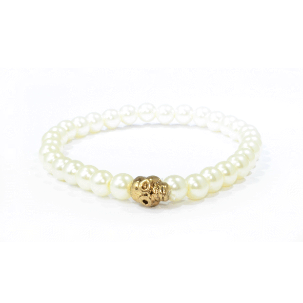 PEARL WITH SKULL BRACELET - product image  
