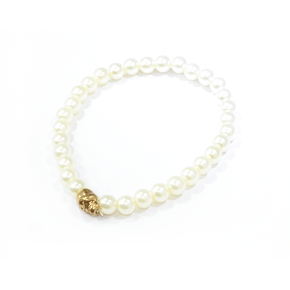 PEARL WITH SKULL BRACELET - product image  