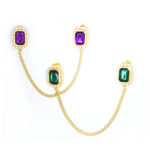 PEARL AND CRYSTAL GOLD CHAIN COLLAR NECKLACE - product image  