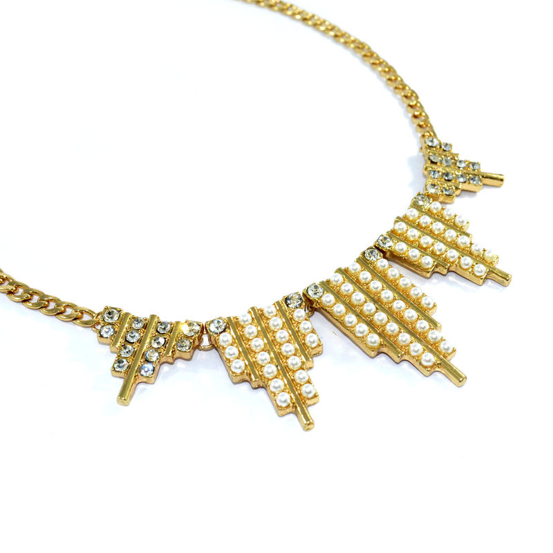 PEARL AND CRYSTAL DECOR PENDANTS NECKLACE - product image  