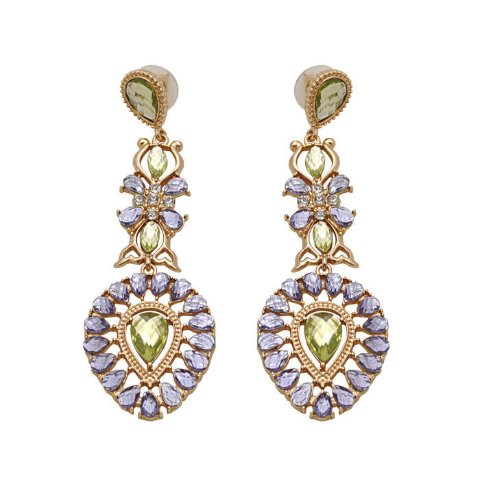 PATTERN CRYSTALS DECOR DROP EARRINGS - product image  