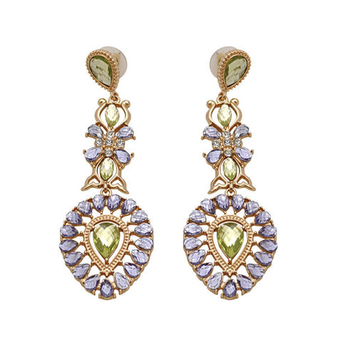 PATTERN,CRYSTALS,DECOR,DROP,EARRINGS