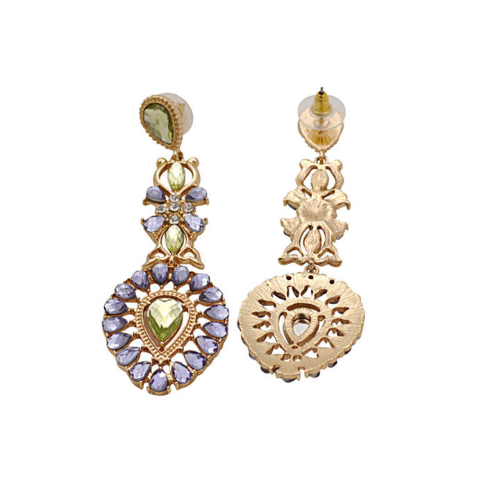 PATTERN CRYSTALS DECOR DROP EARRINGS - product image  