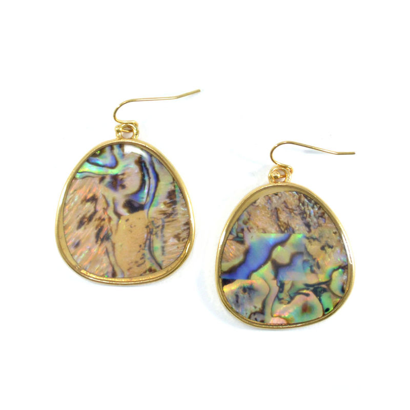 OVAL SWIRL PATTERN DROP EARRINGS - product image  