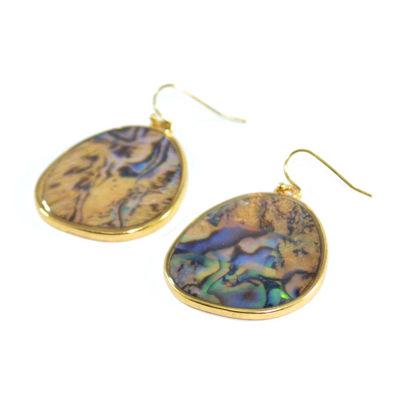OVAL SWIRL PATTERN DROP EARRINGS - product image  